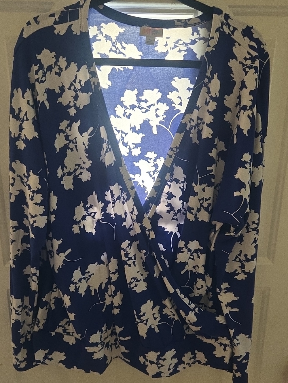 Women’s Navy Floral Wrap Top (REBECCA)